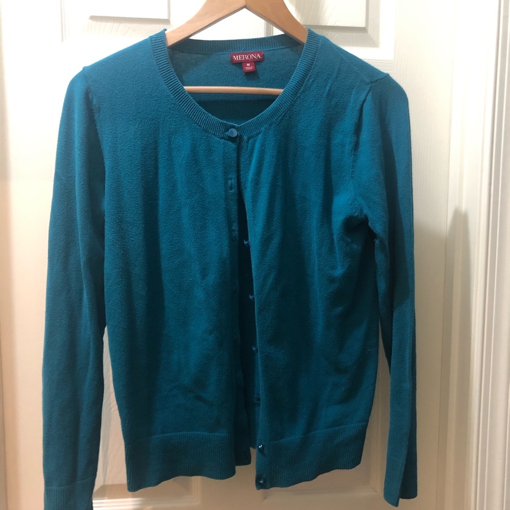 Merona turquoise cardigan size M